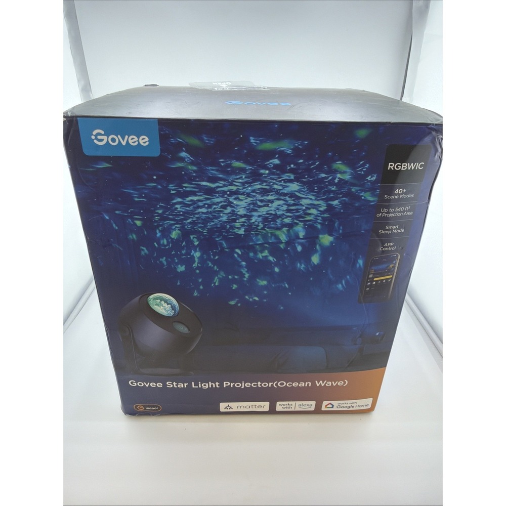 Govee Star Projector Light Ocean Wave Ripple LED Night Light 40 Scenes Bedroom